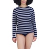 image:imageNautica Womens Long Sleeve Rashguard  QuickDry UPF Protection Swim Shirt Pool Beach Hiking Yoga VolleyballBlue White
