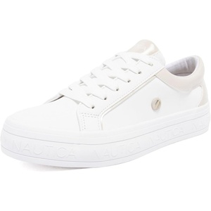 image:imageNautica Women Fashion Sneaker LaceUp Tennis Casual Shoes for LadiesWhite Sandosmanthus