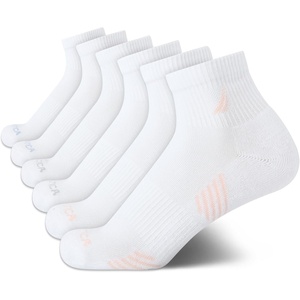 image:imageNautica Womens High Quarter Socks Moisture Wicking Cushioned Socks 6 PackAll White