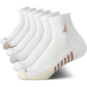 image:imageNautica Womens High Quarter Socks Moisture Wicking Cushioned Socks 6 PackWhiteOatmeal