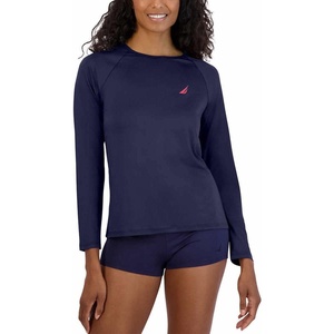 image:imageNautica Womens Long Sleeve Rashguard  QuickDry UPF Protection Swim Shirt Pool Beach Hiking Yoga VolleyballDeepsea