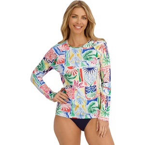 image:imageNautica Womens Long Sleeve Rashguard  QuickDry UPF Protection Swim Shirt Pool Beach Hiking Yoga VolleyballMulti Colors