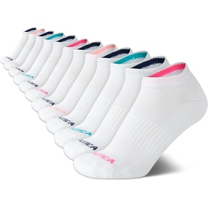 image:imageNautica Womens No Show Socks Moisture Wicking Low Cut Ankle Socks 12 PackAll White