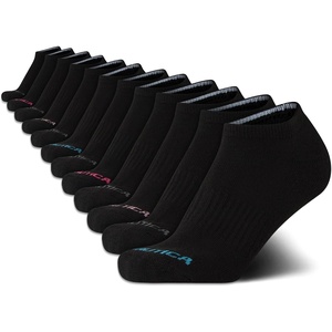 image:imageNautica Womens No Show Socks Moisture Wicking Low Cut Ankle Socks 12 PackArgyle Black