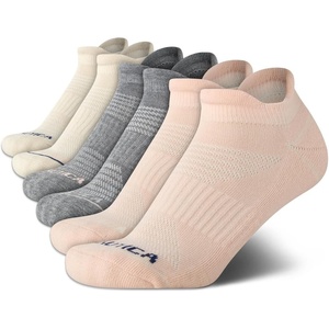 image:imageNautica Womens No Show Socks Moisture Wicking Low Cut Athletic Socks 6 PackPink Assorted Tab