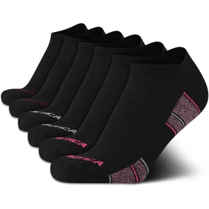 image:imageNautica Womens No Show Socks Moisture Wicking Low Cut Athletic Socks 6 PackSolid Black