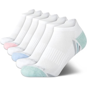 image:imageNautica Womens No Show Socks Moisture Wicking Low Cut Athletic Socks 6 PackWhite Pink Tab