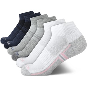image:imageNautica Womens Quarter Socks Athletic Cushion Moisture Wicking Socks 6 PackGreyWhiteBlue