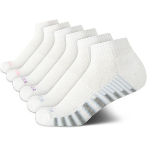 image:imageNautica Womens Quarter Socks Moisture Wicking Cushion Athletic Socks 6 PackAll White