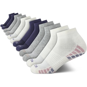 image:imageNautica Womens Quarter Socks Moisture Wicking Cushioned Socks 12 PackWhiteGreyBlue