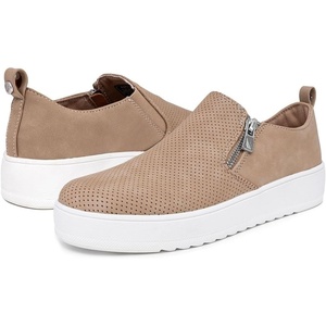 image:imageNautica Womens SlipOn Fashion Sneakers with Side Zipper  Comfortable LowTop Walking Shoes for Casual Everyday WearTaupe