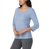 image:imageNautica 100 Cotton 34 Sleeve Pajama Shirt Sleep amp Lounge PJ Top for Women2 Pack BlackHeather Blue