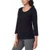 image:imageNautica 100 Cotton 34 Sleeve Pajama Shirt Sleep amp Lounge PJ Top for Women2 Pack BlackHeather Pink