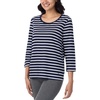 image:imageNautica 100 Cotton 34 Sleeve Pajama Shirt Sleep amp Lounge PJ Top for Women2 Pack Navy StripeNavy