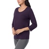 image:imageNautica 100 Cotton 34 Sleeve Pajama Shirt Sleep amp Lounge PJ Top for WomenEggplant