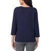 image:imageNautica 100 Cotton 34 Sleeve Pajama Shirt Sleep amp Lounge PJ Top for WomenNavy