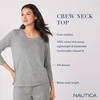 image:imageNautica 100 Cotton 34 Sleeve Pajama Shirt Sleep amp Lounge PJ Top for WomenNavy Stripe