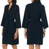 image:imageNautica 100 Cotton 34 Sleeve Short Robes Kimono Bathrobe for WomenBlack