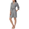 image:imageNautica 100 Cotton 34 Sleeve Short Robes Kimono Bathrobe for WomenHeather Grey