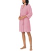 image:imageNautica 100 Cotton 34 Sleeve Short Robes Kimono Bathrobe for WomenHeather Pink
