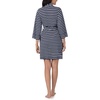 image:imageNautica 100 Cotton 34 Sleeve Short Robes Kimono Bathrobe for WomenNavy Stripe