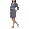 image:imageNautica 100 Cotton 34 Sleeve Short Robes Kimono Bathrobe for WomenNavy Stripe