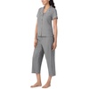 image:imageNautica 100 Cotton Matching 2 Piece Button Down Pajamas for Women SetHeather Grey