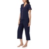 image:imageNautica 100 Cotton Matching 2 Piece Button Down Pajamas for Women SetNavy