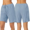 image:imageNautica 100 Cotton Pajama Bermuda Shorts Sleep amp Lounge PJ Bottoms WomenHeather Blue