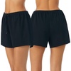 image:imageNautica 100 Cotton Pajama Boxer Shorts Sleep amp Lounge PJ Bottoms Women2 Pack NavyBlack
