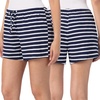 image:imageNautica 100 Cotton Pajama Boxer Shorts Sleep amp Lounge PJ Bottoms Women2 Pack NavyNavy Stripe