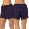 image:imageNautica 100 Cotton Pajama Boxer Shorts Sleep amp Lounge PJ Bottoms Women2 Pack PurpleBlack