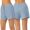 image:imageNautica 100 Cotton Pajama Boxer Shorts Sleep amp Lounge PJ Bottoms WomenHeather Blue