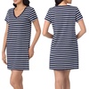 image:imageNautica 100 Cotton Pajama Tshirt Dress Night Shirt Nightgowns for Women2 Pack NavyNavy Stripe