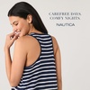 image:imageNautica 100 Cotton Sleeveless Racerback Nightgowns Sleep Dress for WomenNavy Blue Stripe
