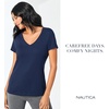 image:imageNautica 100 Cotton VNeck Pajama TShirts Sleep amp Lounge PJ Tops for WomenHeather Grey
