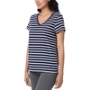 image:imageNautica 100 Cotton VNeck Pajama TShirts Sleep amp Lounge PJ Tops for WomenNavy Stripe