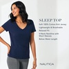 image:imageNautica 100 Cotton VNeck Pajama TShirts Sleep amp Lounge PJ Tops for WomenNavy Stripe
