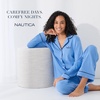 image:imageNautica 2Piece Notch Collar Pajama Set for Women ButtonUp Top amp Drawstring Pants Cotton Blend LightweightCounbl
