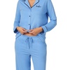 image:imageNautica 2Piece Notch Collar Pajama Set for Women ButtonUp Top amp Drawstring Pants Cotton Blend LightweightCounbl
