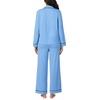 image:imageNautica 2Piece Notch Collar Pajama Set for Women ButtonUp Top amp Drawstring Pants Cotton Blend LightweightCounbl
