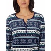 image:imageNautica Long Sleeve Henley Shirt Soft amp Silky Fleece Pajamas for Women SetMixed Blue