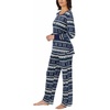 image:imageNautica Long Sleeve Henley Shirt Soft amp Silky Fleece Pajamas for Women SetMixed Blue