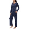 image:imageNautica Long Sleeve Henley Shirt Soft amp Silky Fleece Pajamas for Women SetNavy Dots