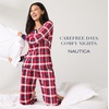 image:imageNautica Long Sleeve Henley Shirt Soft amp Silky Fleece Pajamas for Women SetNavy Fairisle
