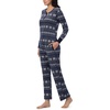 image:imageNautica Long Sleeve Henley Shirt Soft amp Silky Fleece Pajamas for Women SetNavy Fairisle