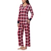 image:imageNautica Long Sleeve Henley Shirt Soft amp Silky Fleece Pajamas for Women SetRed Plaid