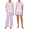 image:imageNautica Matching 2 amp 4 Piece Pajamas for Women Set  Mix amp Match OptionsLilac Stripe