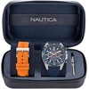 image:imageNautica Mens NCT Blue Sail Chronograph WatchBlueOrangeBlueSilver