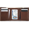 image:imageNautica Mens Trifold Wallet  RFID Blocking Protection  ID Window  Card Slots  Genuine Leather  DurableEnameled Logo  Brown